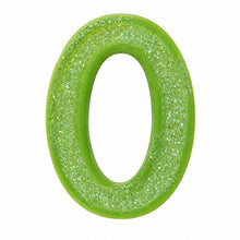 0 Green glitter number candle