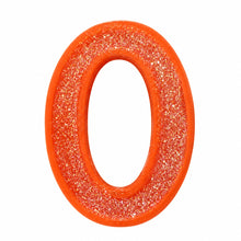 0 Orange glitter number candle