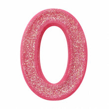 0 Pink glitter number candle