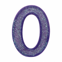 0 Purple glitter number candle