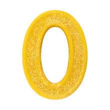 0 Yellow glitter number candle