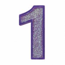1 Purple glitter number candle