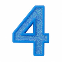 4 Blue glitter number candle