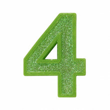 4 Green glitter number candle