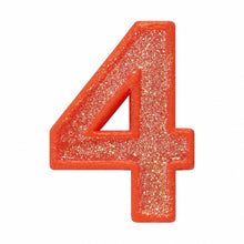 4 Orange glitter number candle