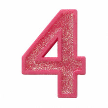 4 Pink glitter number candle