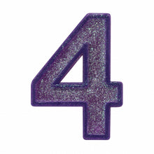 4 Purple glitter number candle