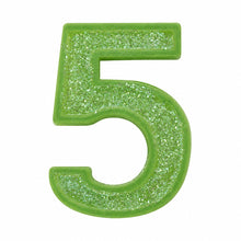 5 Green glitter number candle