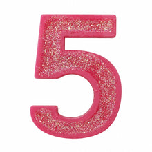 5 Pink glitter number candle