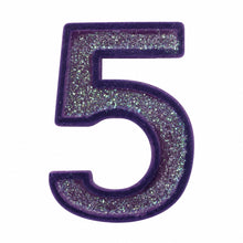 5 Purple glitter number candle