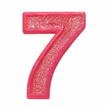 7 Pink glitter number candle