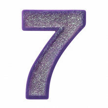 7 Purple glitter number candle