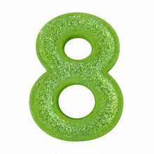 8 Green glitter number candle