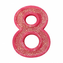 8 Pink glitter number candle