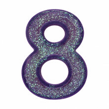 8 Purple glitter number candle